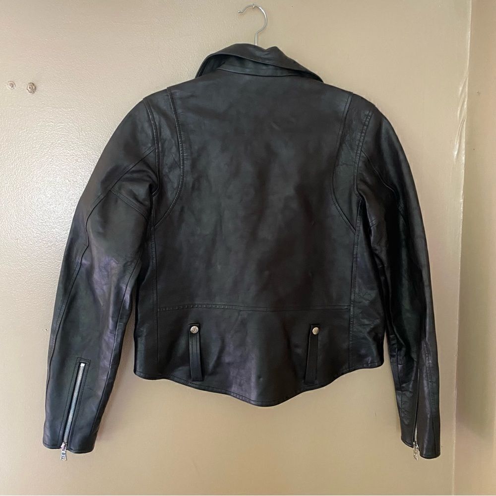 $1395 RtA Black Leather Moto Jacket Saige Biker FWRD Designer Motorcycle Sz XS - Picture 10 of 16